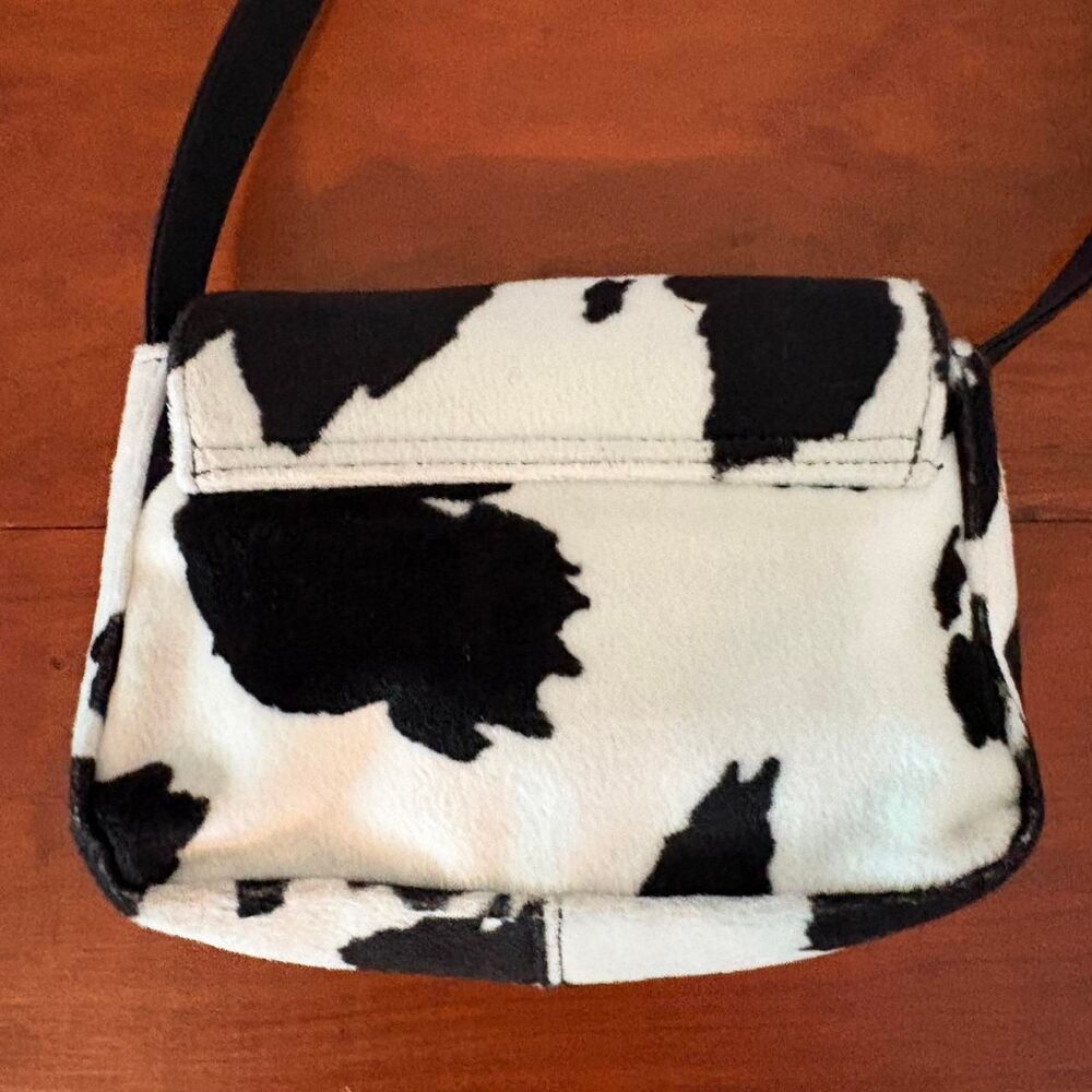 Cow Print Shoulder Bag Y2K Mini Purse Furry Nine West - Picture 6 of 8